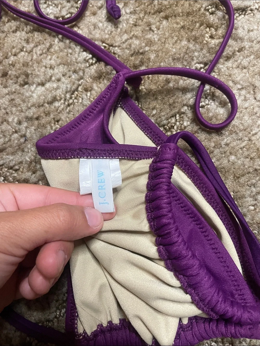 J.Crew Purple Bikini Top Size XL